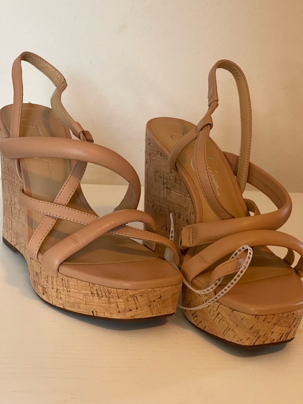 Jessica Simpson Tan Cork Platform Wedge Sandals